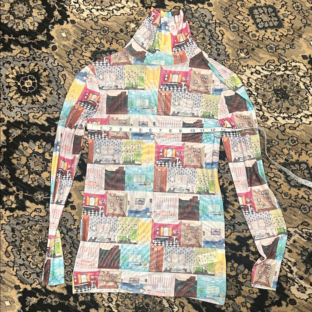 Rachel Antonoff Multicolor Patchwork Dollhouse Tu… - image 1